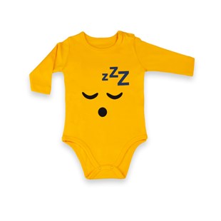 Vipbebe Üç Adet Bebek Çıtçıtlı Body Zzz Baskılı Emoji, Düz Kısa Kısa Kol Body Ve Emojili Atlet Badi